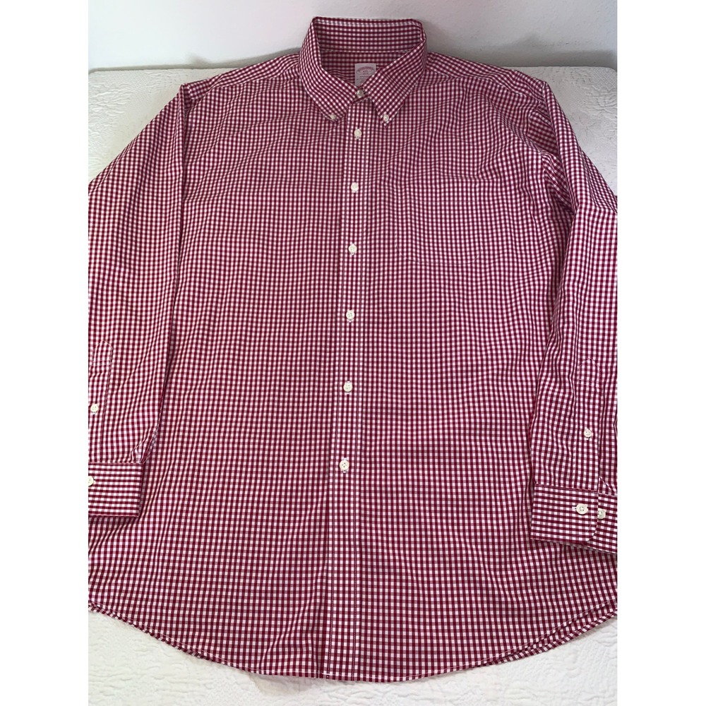 Brooks Brothers Madison XXL Red Gingham Non-Iron Cotton Button Down Shirt